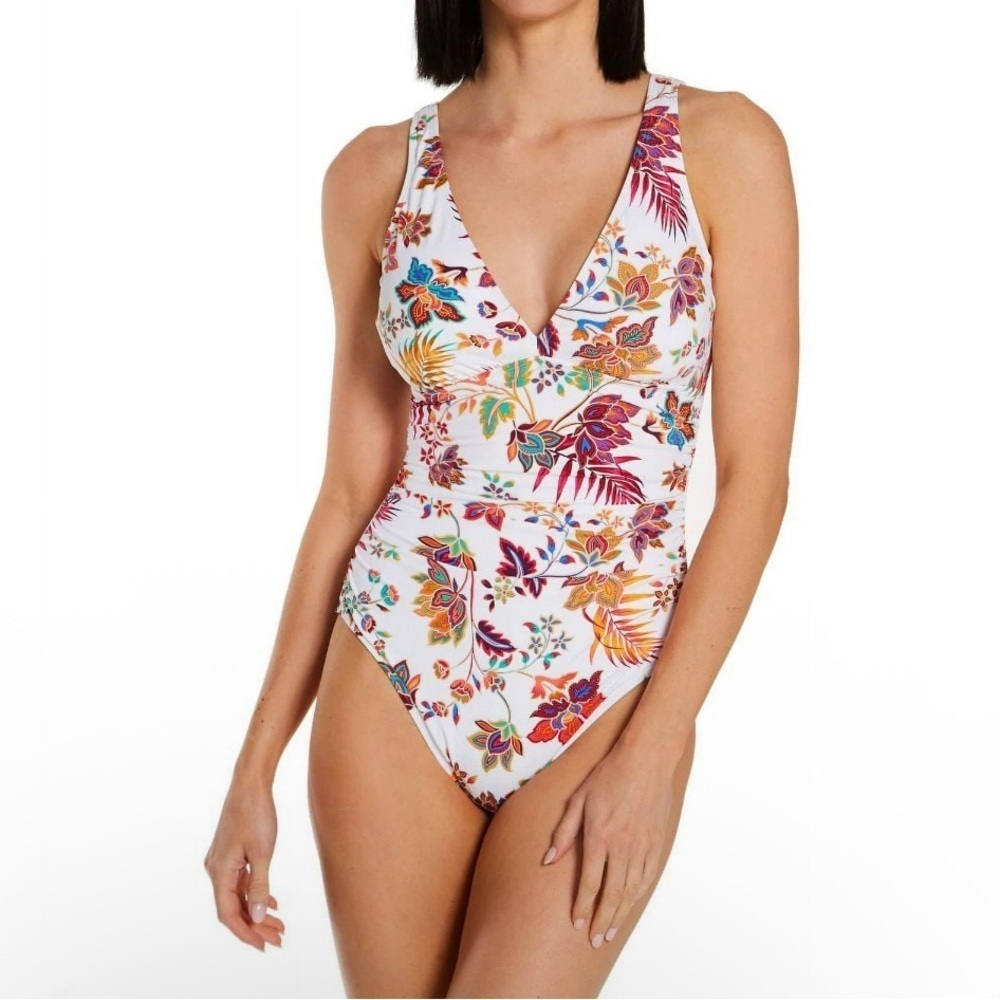 Lauren Ralph Lauren Womens 10/12 Floral Jacobean One Piece Swimsuit Colorful EUC